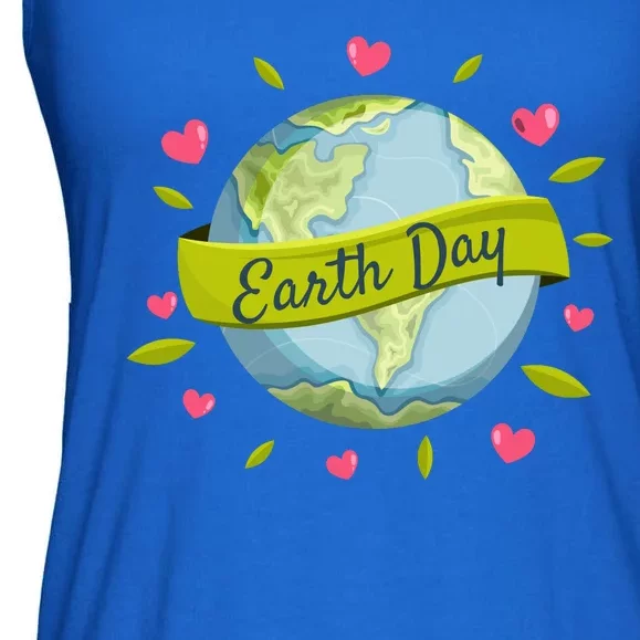 Earth Day Awareness Cute Heart Ladies Essential Flowy Tank