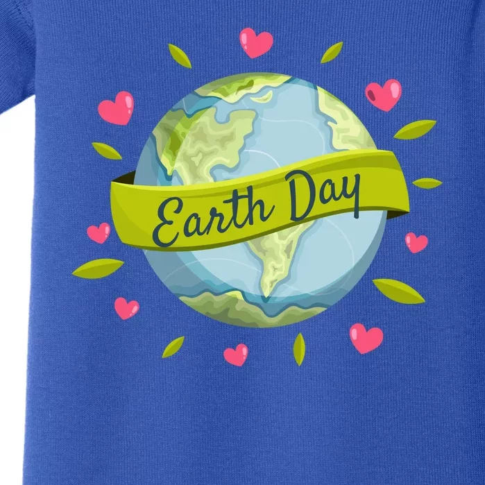 Earth Day Awareness Cute Heart Baby Bodysuit