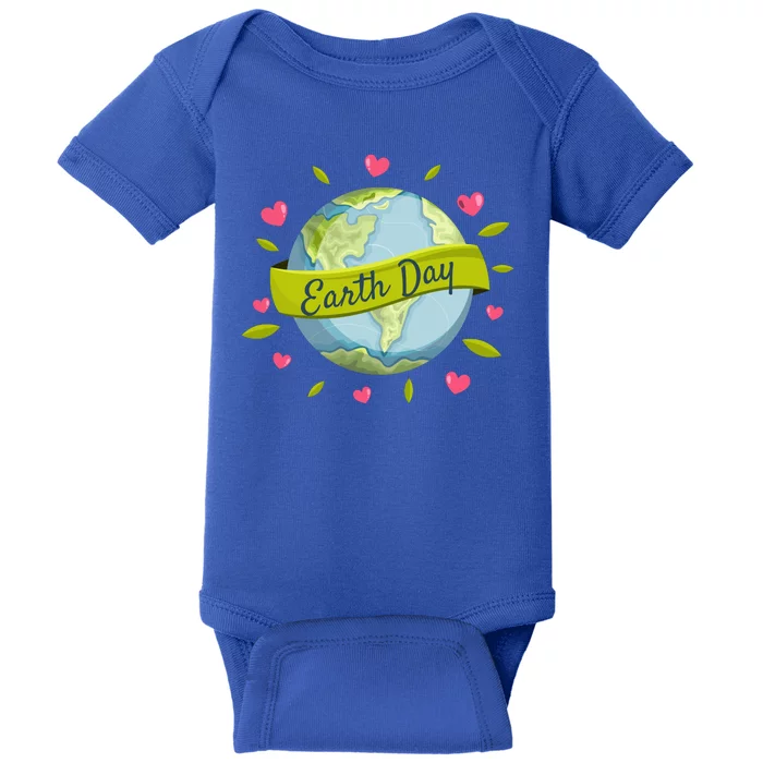 Earth Day Awareness Cute Heart Baby Bodysuit