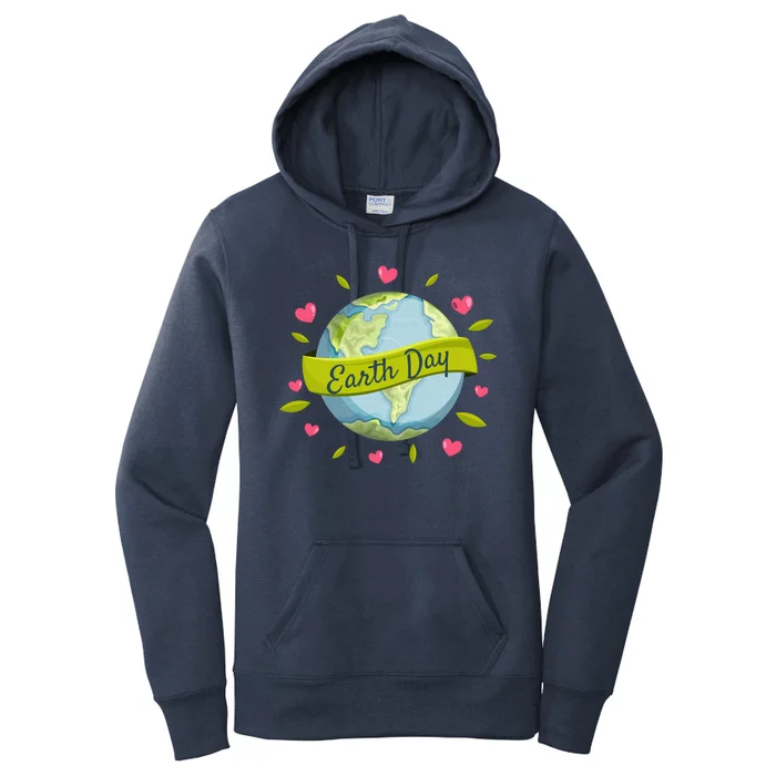 Earth Day Awareness Cute Heart Women's Pullover Hoodie