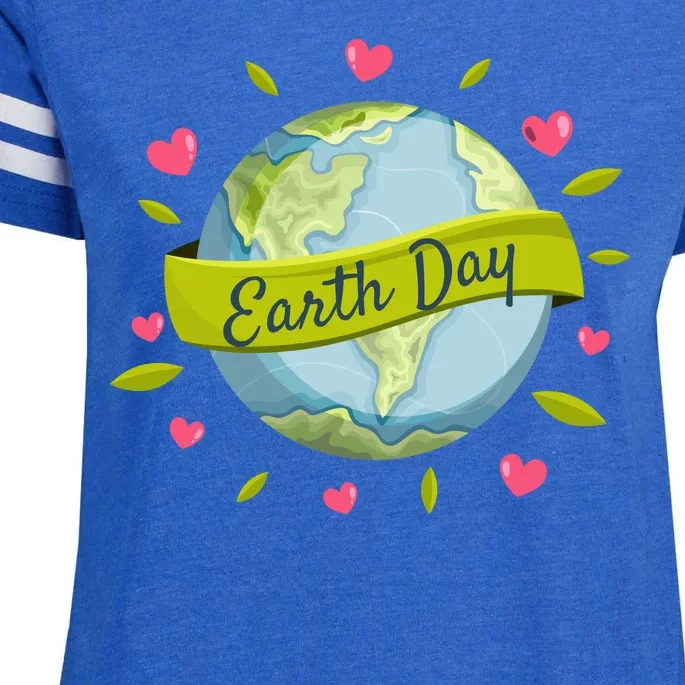 Earth Day Awareness Cute Heart Enza Ladies Jersey Football T-Shirt