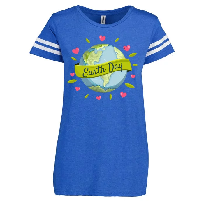 Earth Day Awareness Cute Heart Enza Ladies Jersey Football T-Shirt