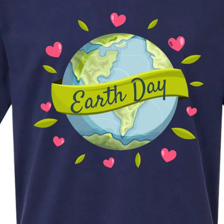 Earth Day Awareness Cute Heart Sueded Cloud Jersey T-Shirt