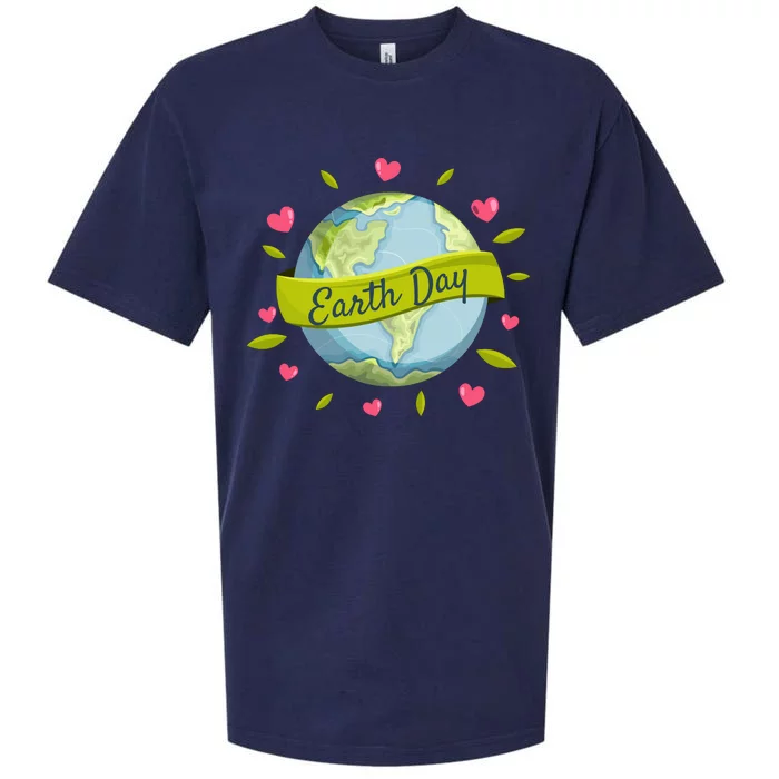 Earth Day Awareness Cute Heart Sueded Cloud Jersey T-Shirt