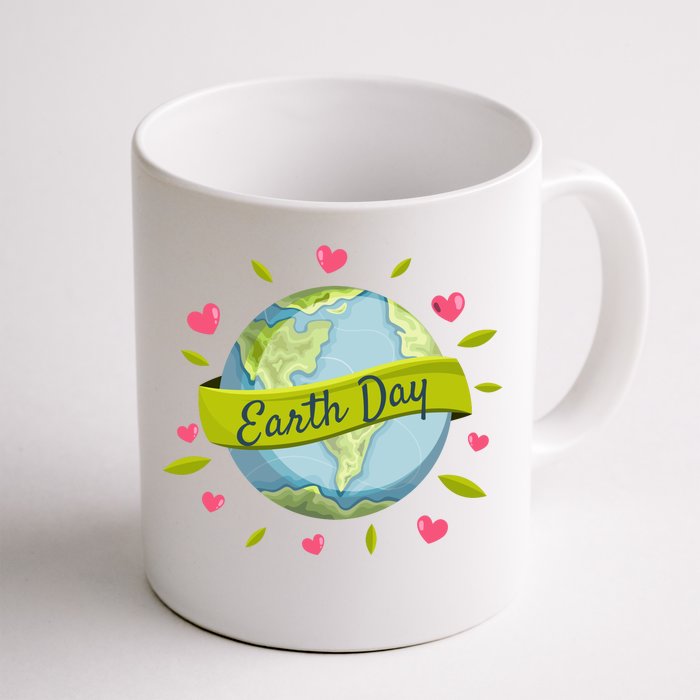 Earth Day Awareness Cute Heart Front & Back Coffee Mug