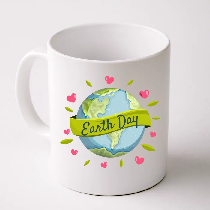 Earth Day Awareness Cute Heart Front & Back Coffee Mug