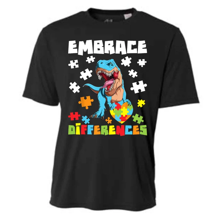 Embrace Differences Autistic Puzzle Autism Awareness Cooling Performance Crew T-Shirt