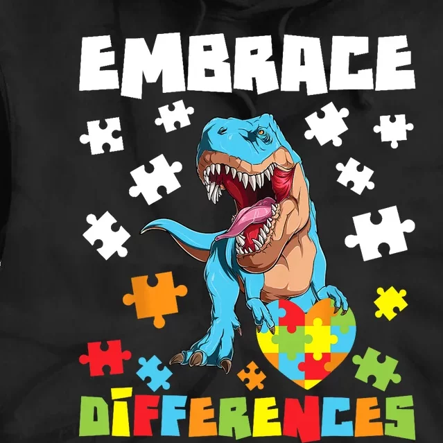 Embrace Differences Autistic Puzzle Autism Awareness Tie Dye Hoodie