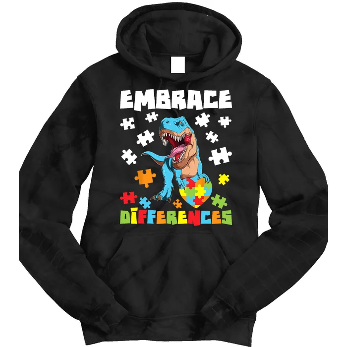 Embrace Differences Autistic Puzzle Autism Awareness Tie Dye Hoodie