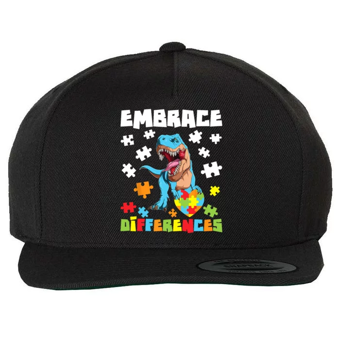 Embrace Differences Autistic Puzzle Autism Awareness Wool Snapback Cap