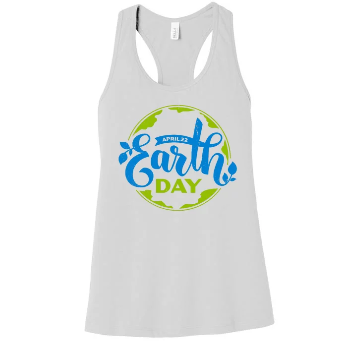 Earth Day April 22nd Awareness Women's Racerback Tank