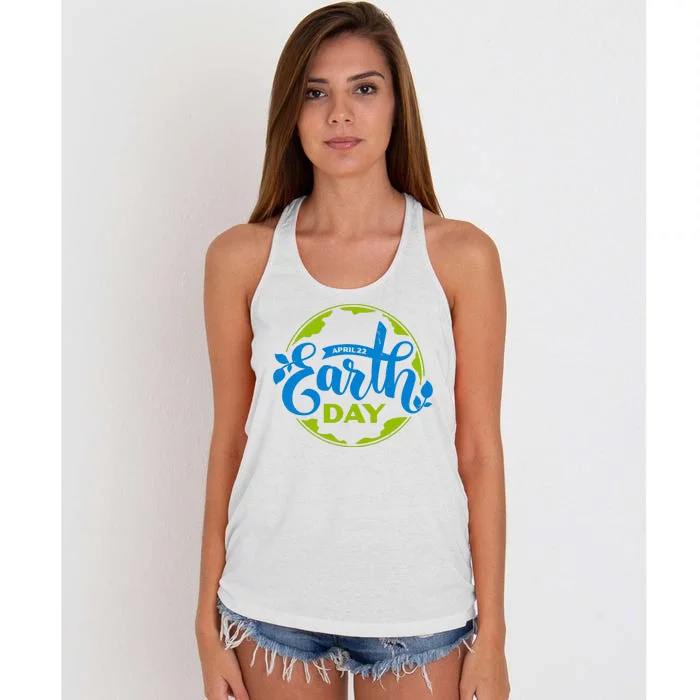 Earth Day April 22nd Awareness Women's Knotted Racerback Tank