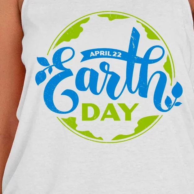 Earth Day April 22nd Awareness Women's Knotted Racerback Tank