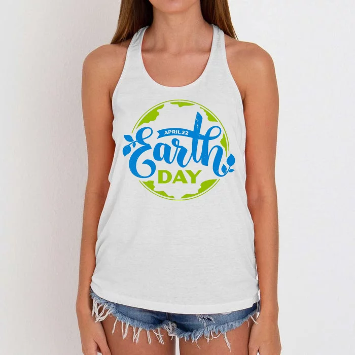 Earth Day April 22nd Awareness Women's Knotted Racerback Tank