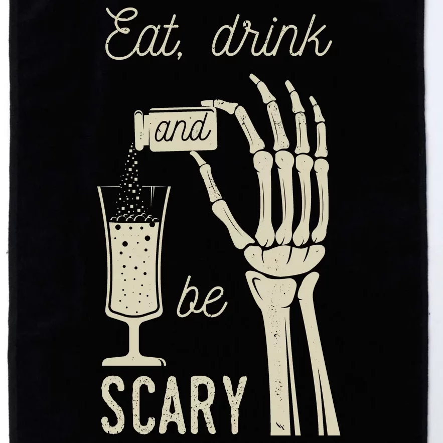 Eat Drink And Be Scary Halloween Party Design Platinum Collection Golf Towel