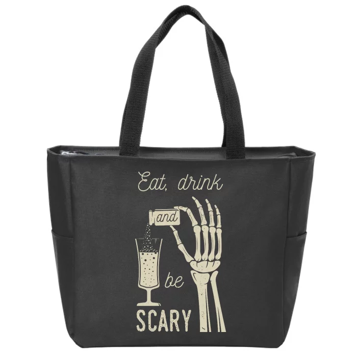 Eat Drink And Be Scary Halloween Party Design Zip Tote Bag