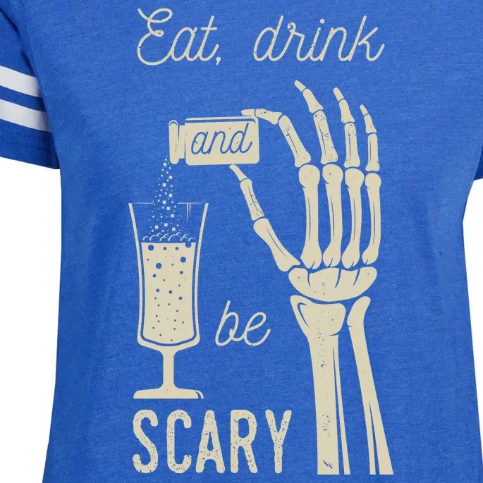 Eat Drink And Be Scary Halloween Party Design Enza Ladies Jersey Football T-Shirt