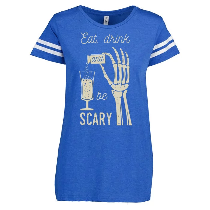 Eat Drink And Be Scary Halloween Party Design Enza Ladies Jersey Football T-Shirt