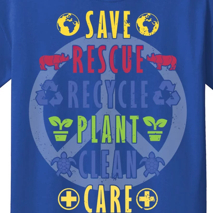 Earth Day Awareness Save Rescue Recycle Plant Clean Care Gift Kids T-Shirt