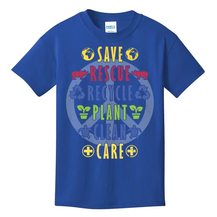 Earth Day Awareness Save Rescue Recycle Plant Clean Care Gift Kids T-Shirt