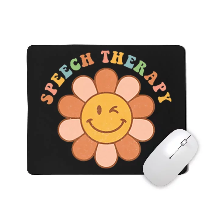 Everyone Deserves A Voice Speech Therapy Love Flowers Retro Mousepad