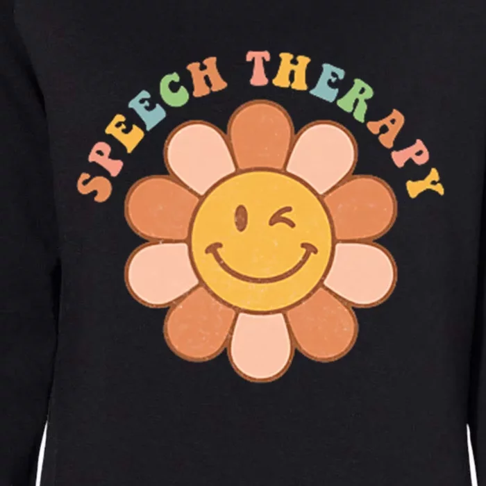 Everyone Deserves A Voice Speech Therapy Love Flowers Retro Womens California Wash Sweatshirt