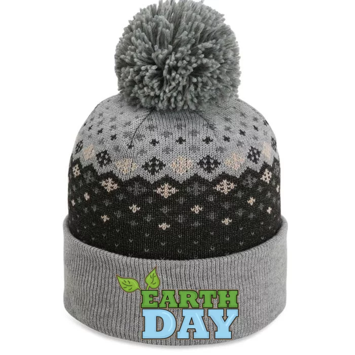 Earth Day Awareness Logo The Baniff Cuffed Pom Beanie