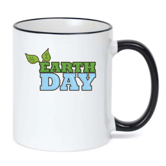 Earth Day Awareness Logo Black Color Changing Mug