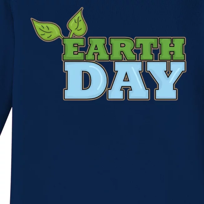 Earth Day Awareness Logo Baby Long Sleeve Bodysuit