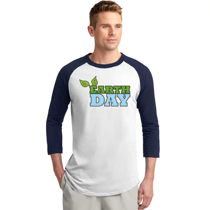 Earth Day Awareness Logo Baseball Sleeve Shirt