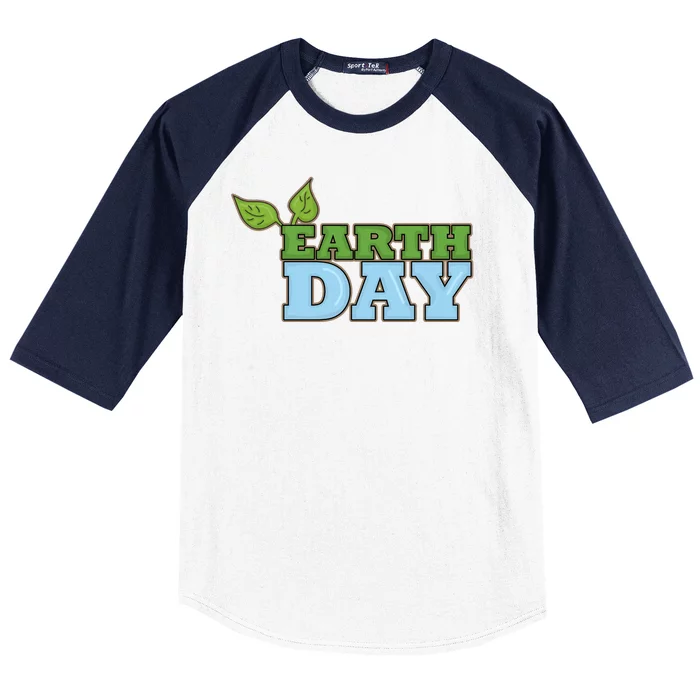 Earth Day Awareness Logo Baseball Sleeve Shirt