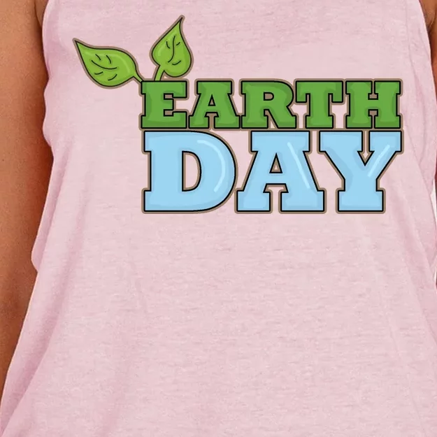 Earth Day Awareness Logo Women's Knotted Racerback Tank