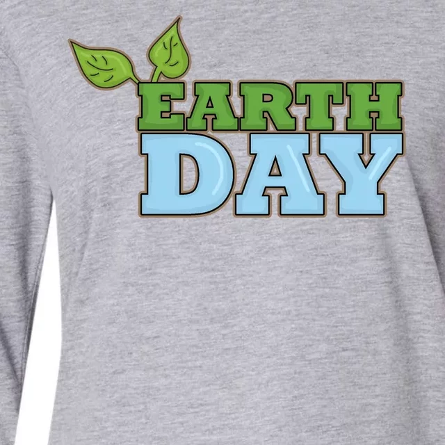 Earth Day Awareness Logo Womens Cotton Relaxed Long Sleeve T-Shirt