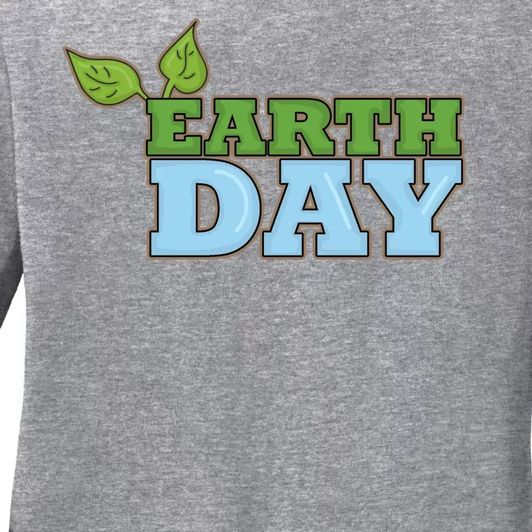 Earth Day Awareness Logo Ladies Long Sleeve Shirt