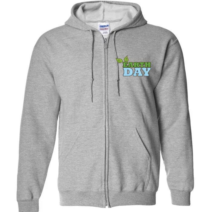 Earth Day Awareness Logo Full Zip Hoodie