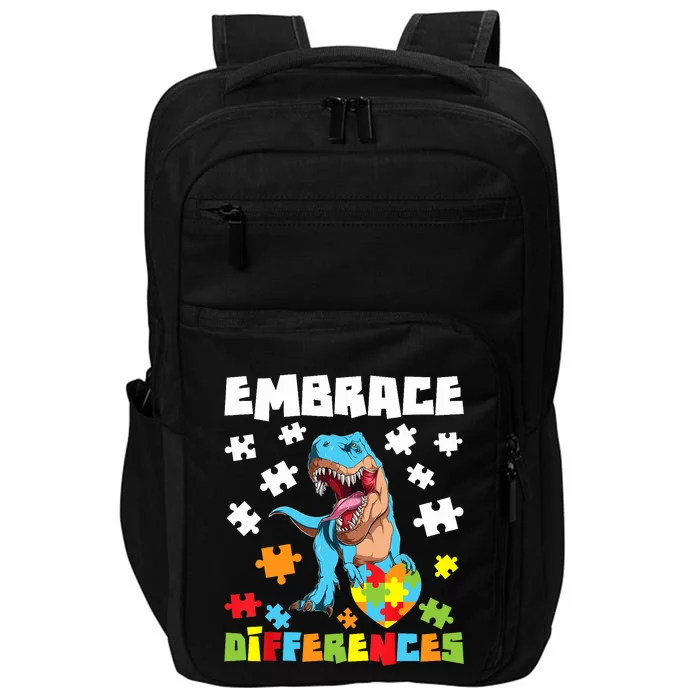 Embrace Differences Autistic Puzzle Autism Awareness Impact Tech Backpack