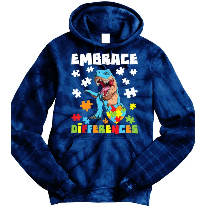 Embrace Differences Autistic Puzzle Autism Awareness Tie Dye Hoodie