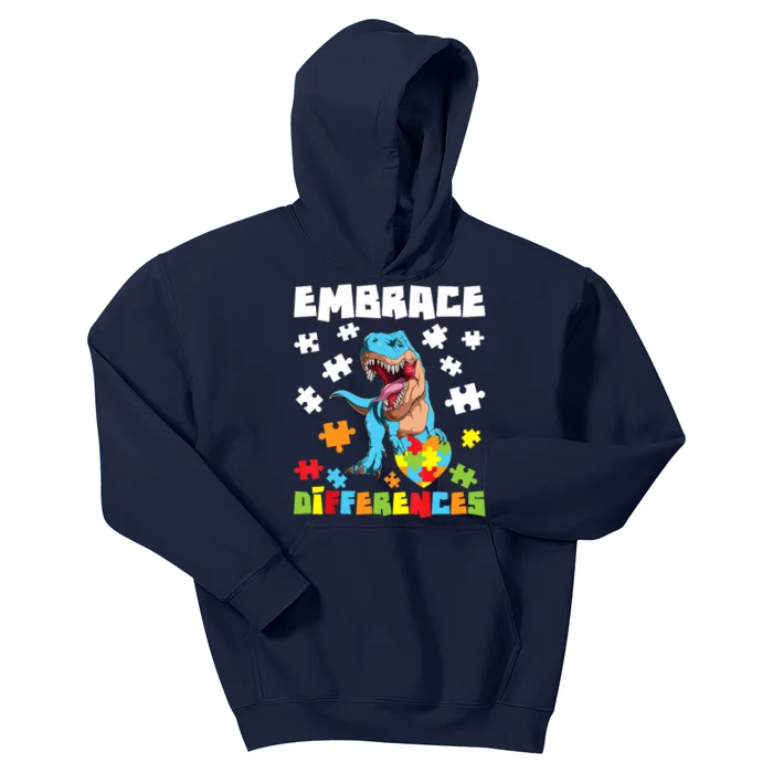 Embrace Differences Autistic Puzzle Autism Awareness Kids Hoodie