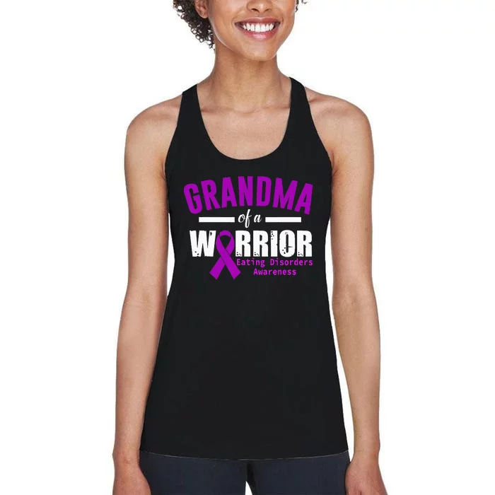 Eating Disorders Awareness Grandma Support Purple Ribbon Women's Racerback Tank