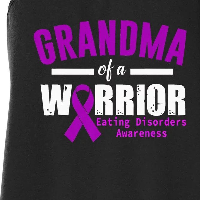 Eating Disorders Awareness Grandma Support Purple Ribbon Women's Racerback Tank