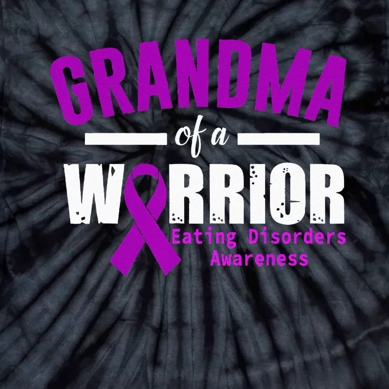 Eating Disorders Awareness Grandma Support Purple Ribbon Tie-Dye T-Shirt