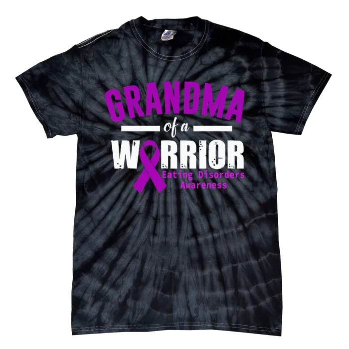 Eating Disorders Awareness Grandma Support Purple Ribbon Tie-Dye T-Shirt