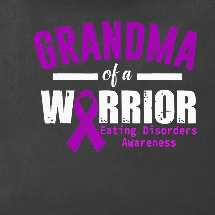 Eating Disorders Awareness Grandma Support Purple Ribbon Zip Tote Bag