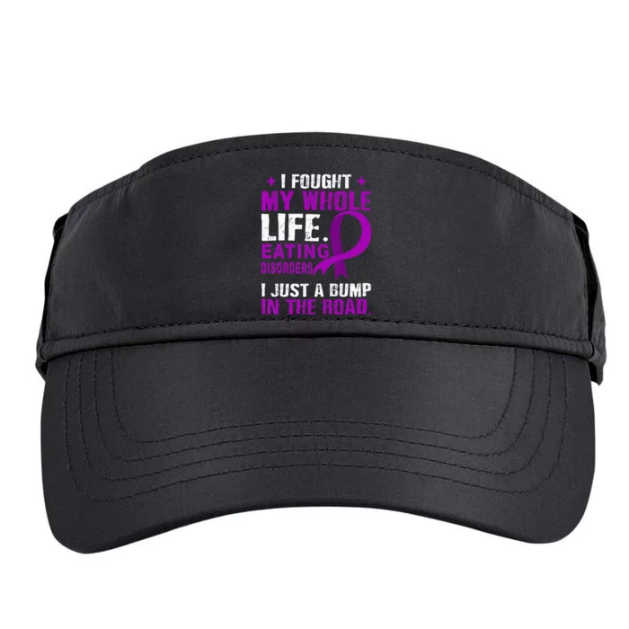 Eating Disorders Awareness Purple Ribbon Support Family Adult Drive Performance Visor