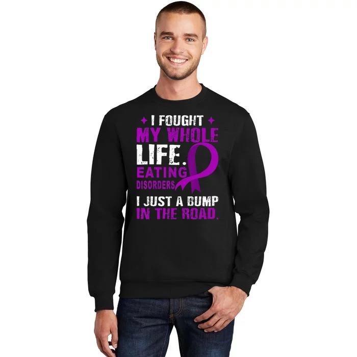 Eating Disorders Awareness Purple Ribbon Support Family Tall Sweatshirt