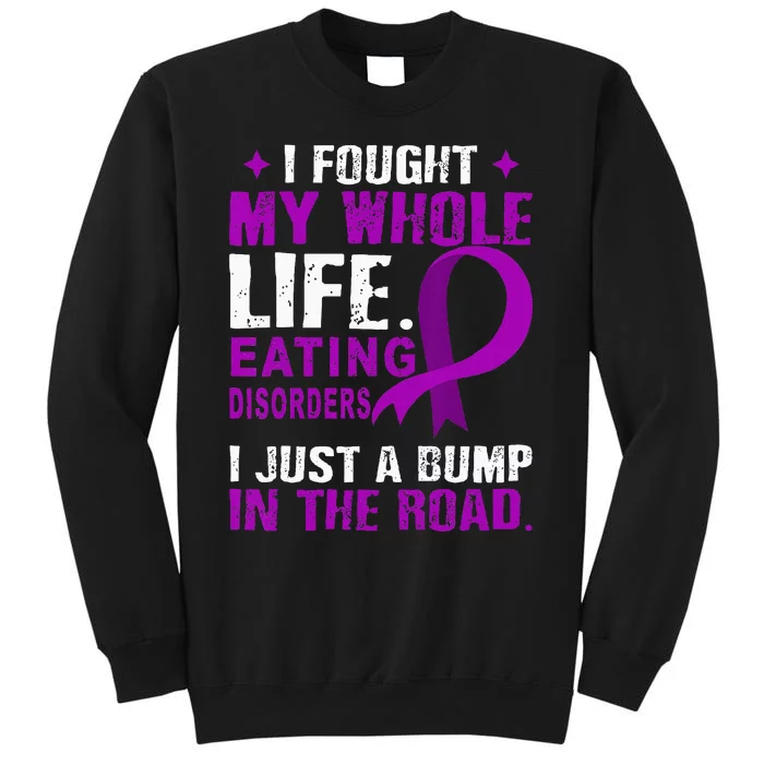 Eating Disorders Awareness Purple Ribbon Support Family Tall Sweatshirt