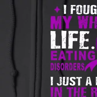 Eating Disorders Awareness Purple Ribbon Support Family Full Zip Hoodie