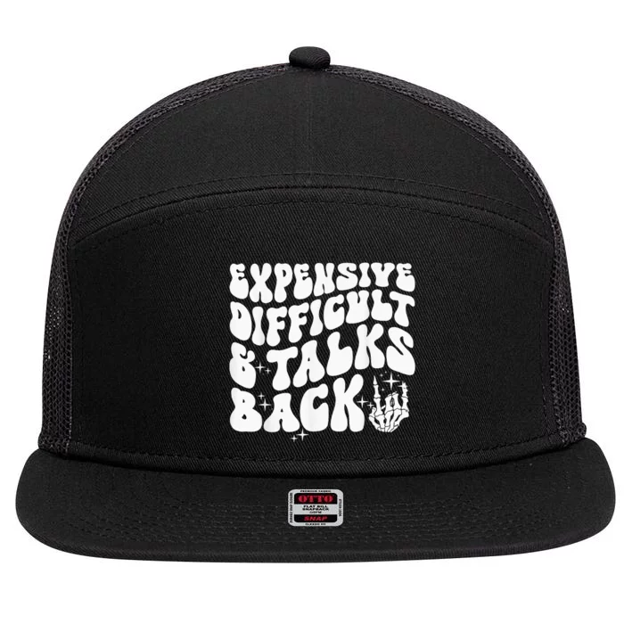 Expensive Difficult And Talks Back Groovy 7 Panel Mesh Trucker Snapback Hat