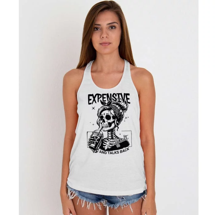 Expensive Difficult And Talks Back Women's Knotted Racerback Tank