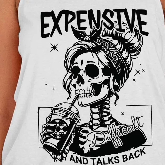 Expensive Difficult And Talks Back Women's Knotted Racerback Tank